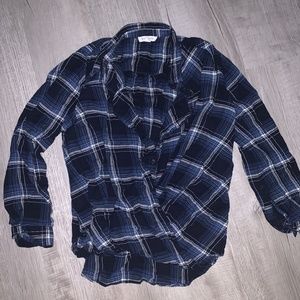Beach Lunch Lounge plaid button long sleeve